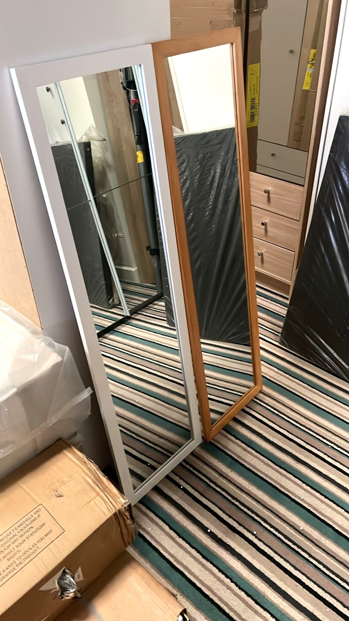 Oak Effect Full Length Wall Mirror - 126x36cm